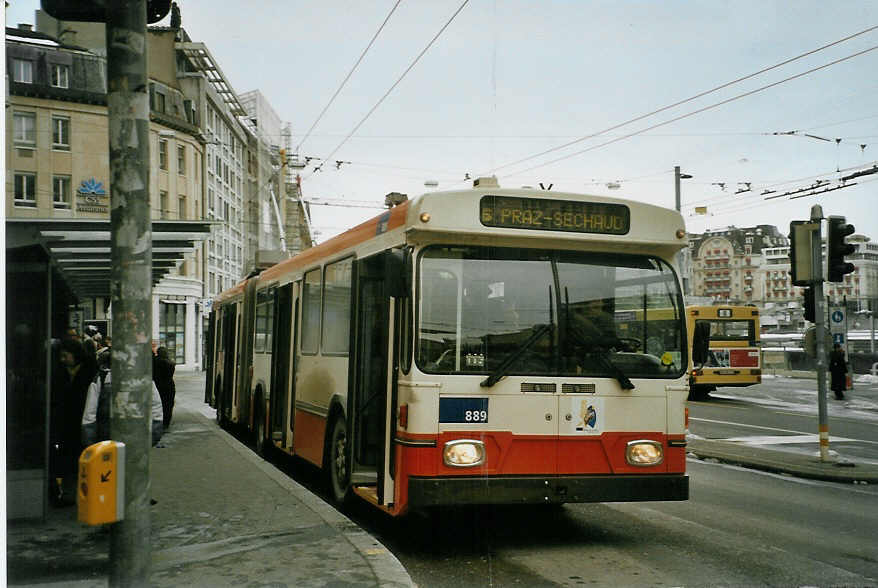 (083'728) - TL Lausanne - Nr. 889 - Saurer/Hess Gelenktrolleybus (ex TPG Genve Nr. 660) am 6. Mrz 2006 in Lausanne, Bel-Air