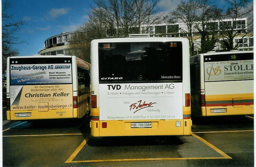 (084'136) - STI Thun - Nr. 108/BE 700'108 - Mercedes am 3. April 2006 bei der Schifflndte Thun