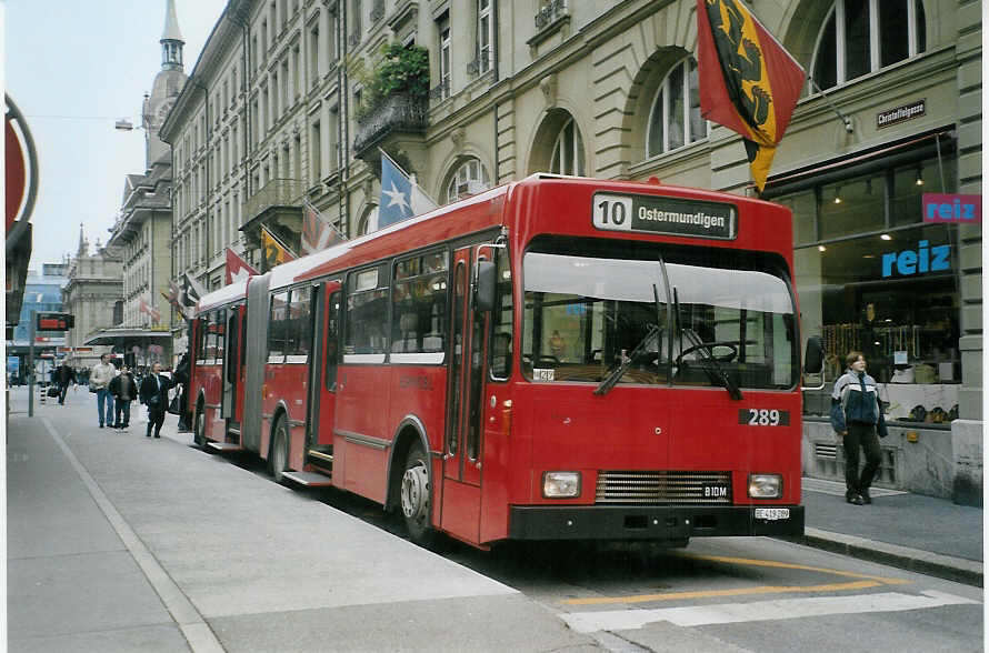 (084'820) - Bernmobil, Bern - Nr. 289/BE 419'289 - Volvo/R&J-Hess-Gangloff am 10. Mai 2006 beim Bahnhof Bern