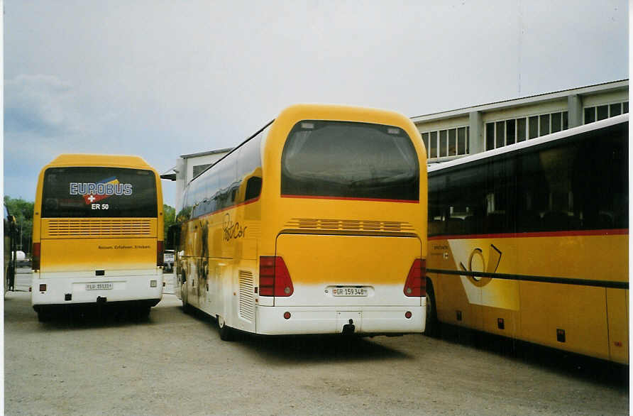 (085'120) - PostAuto Graubnden - GR 159'348 - Neoplan (ex P 25'151) am 13. Mai 2006 in Aarberg, Galva-Areal