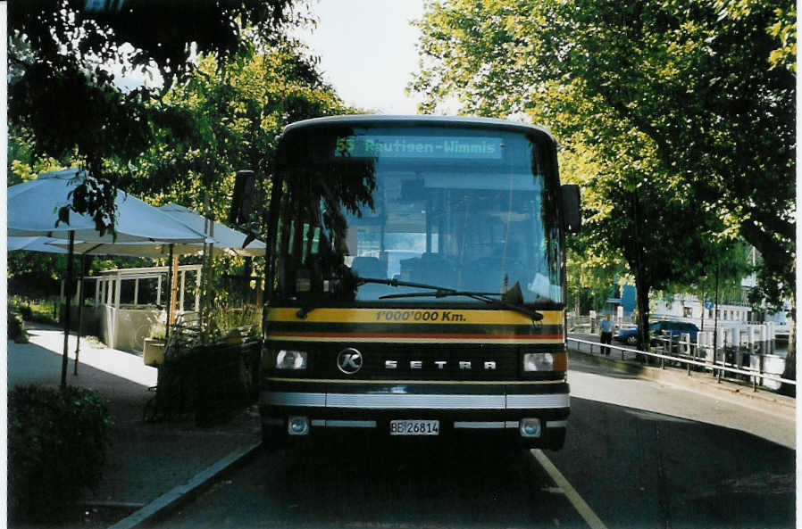 (087'109) - STI Thun - Nr. 18/BE 26'814 - Setra (ex AvH Heimenschwand Nr. 1) am 1. Juli 2006 bei der Schifflndte Thun