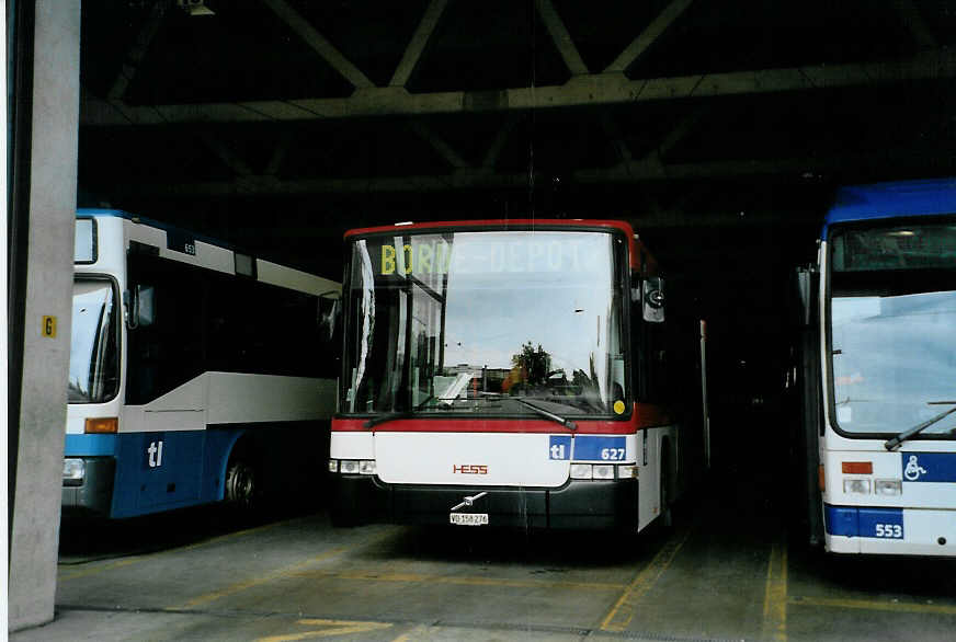 (087'721) - TL Lausanne (Hess, Bellach) - Nr. 627/VD 158'276 - Volvo/Hess am 26. Juli 2006 in Lausanne, Dpt Borde