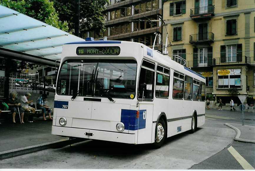 (087'817) - TL Lausanne - Nr. 787 - NAW/Lauber Trolleybus am 26. Juli 2006 in Lausanne, Chauderon