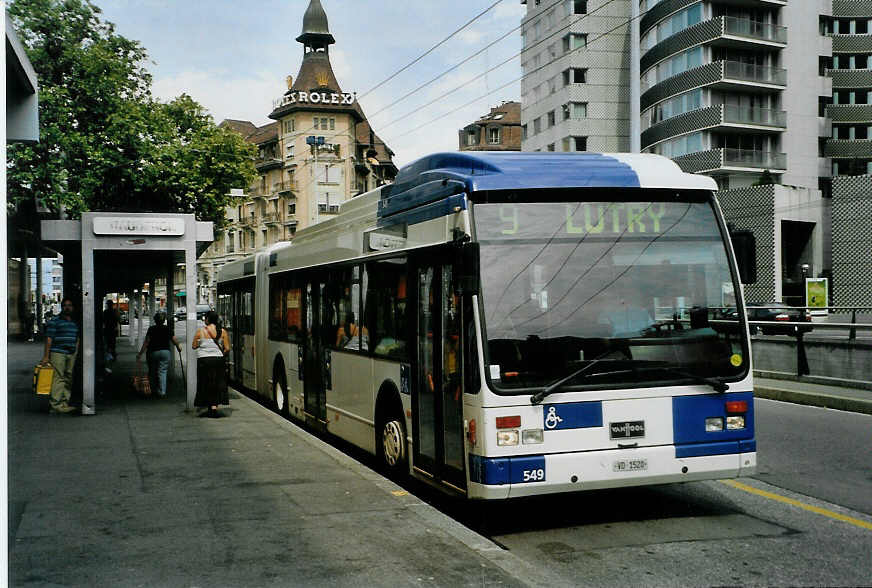 (087'823) - TL Lausanne - Nr. 549/VD 1520 - Van Hool am 26. Juli 2006 in Lausanne, Chauderon