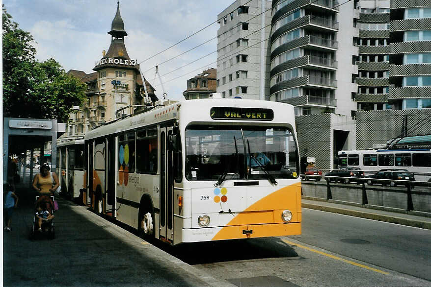 (087'826) - TL Lausanne - Nr. 768 - NAW/Lauber Trolleybus am 26. Juli 2006 in Lausanne, Chauderon