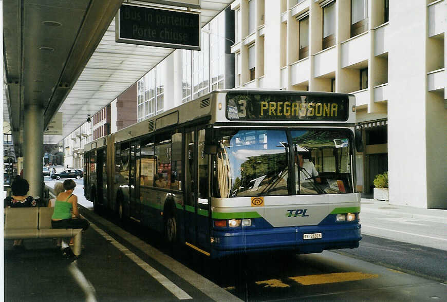 (088'621) - TPL Lugano - Nr. 41/TI 21'018 - Neoplan am 2. August 2006 in Lugano, Centro