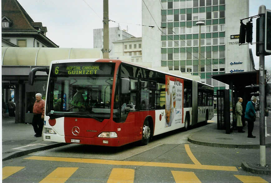 (092'102) - TPF Fribourg - Nr. 589/FR 300'430 - Mercedes am 17. Februar 2007 beim Bahnhof Fribourg