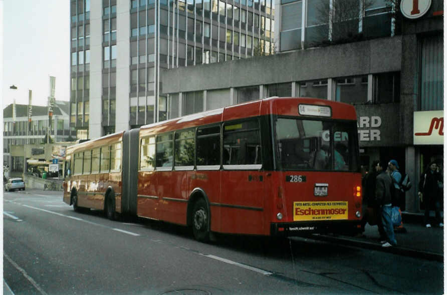 (092'215) - Bernmobil, Bern - Nr. 286/BE 419'286 - Volvo/R&J-Hess-Gangloff am 19. Februar 2007 in Bern, City West