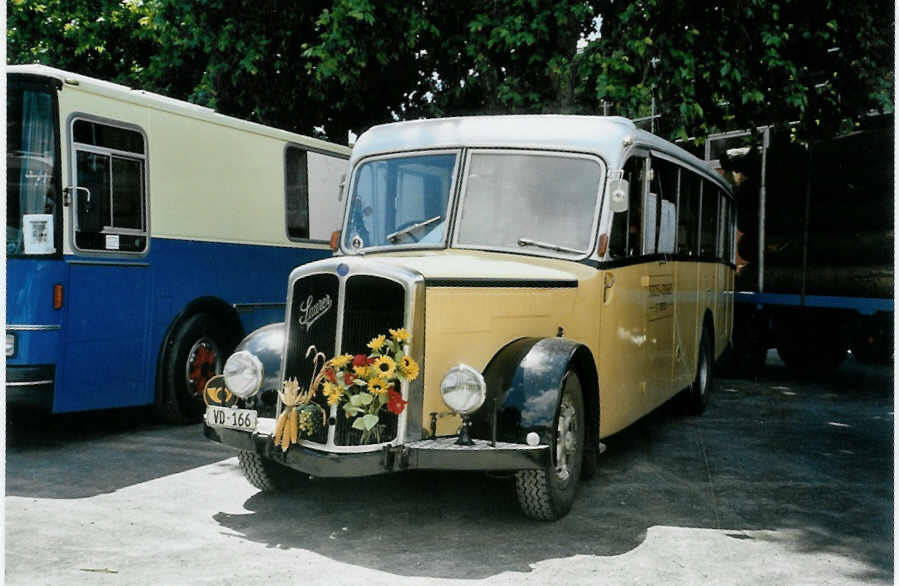 (095'612) - Stooss, St-Triphon - VD 166 - Saurer/Saurer (ex Schweizer Armee; ex P 23'113) am 23. Juni 2007 in Aigle, Saurertreffen