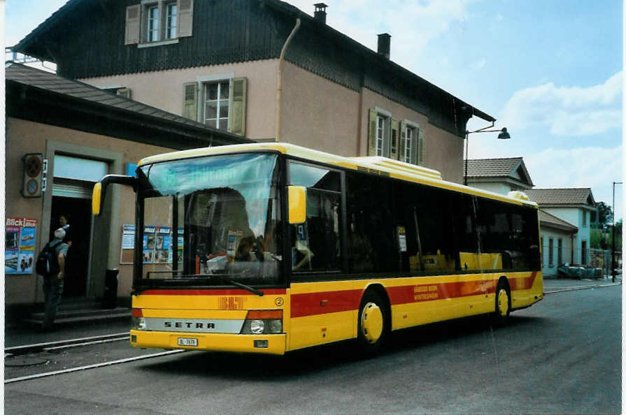 (096'622) - ASW Wintersingen - Nr. 2/BL 7678 - Setra am 22. Juli 2007 beim Bahnhof Sissach