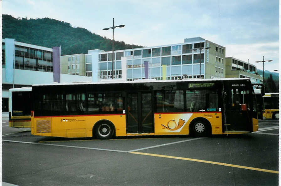 (096'634) - Moser, Teuffenthal - BE 60'582 - Van Hool (ex Burri, Teuffenthal) am 23. Juli 2007 beim Bahnhof Thun