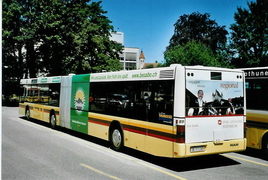 (096'919) - STI Thun - Nr. 89/BE 572'089 - MAN am 26. Juli 2007 bei der Schifflndte Thun