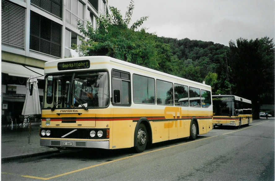 (097'115) - STI Thun - Nr. 6/BE 26'667 - Volvo/FHS (ex TSG Blumenstein Nr. 6) am 8. August 2007 bei der Schifflndte Thun