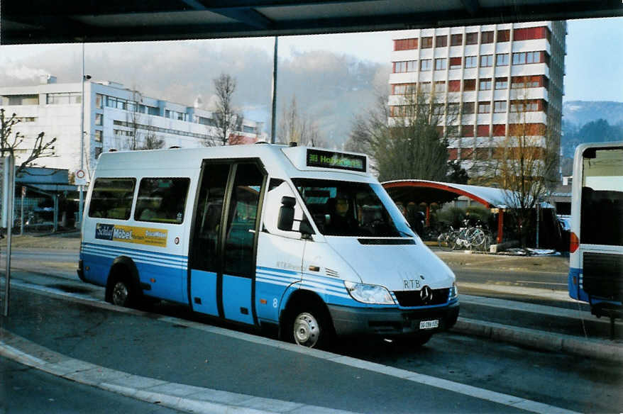 (102'706) - RTB Altsttten - Nr. 8/SG 286'335 - Mercedes am 29. Dezember 2007 beim Bahnhof Heerbrugg