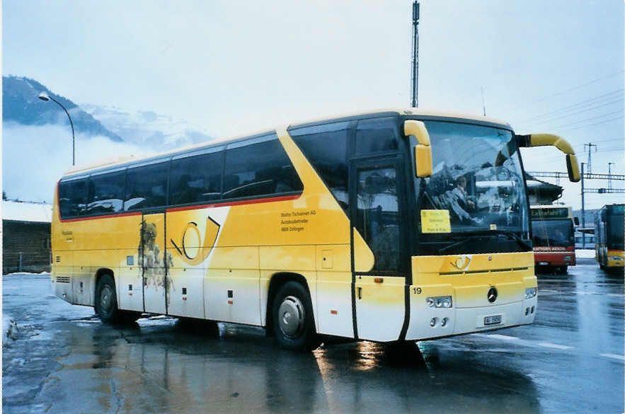 (102'928) - Tschannen, Zofingen - Nr. 19/AG 15'058 - Mercedes am 6. Januar 2008 beim Bahnhof Frutigen