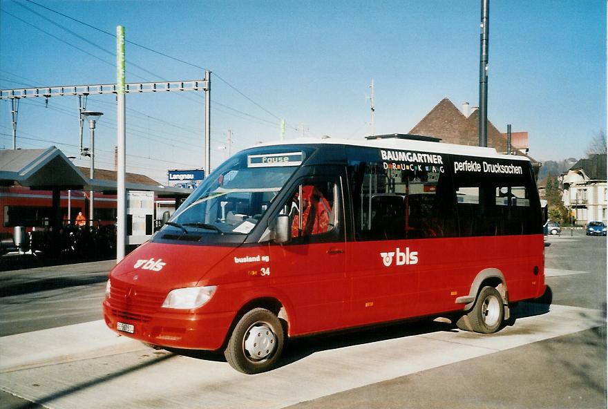 (104'330) - Busland, Burgdorf - Nr. 34/BE 567'514 - Mercedes/Auwrter (ex AAGK Koppigen Nr. 14) am 18. Februar 2008 beim Bahnhof Langnau