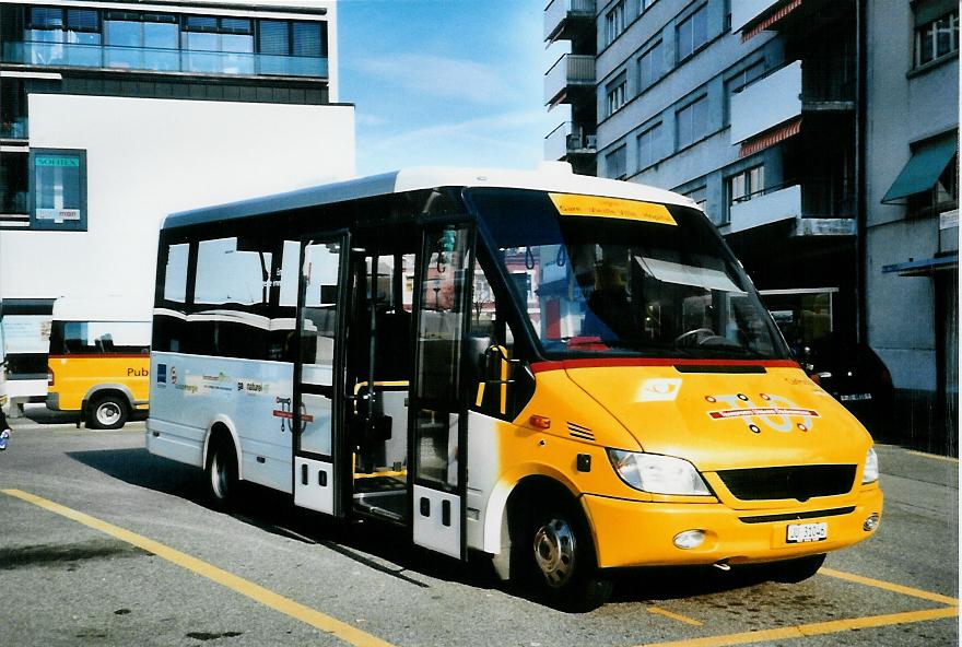 (104'513) - CarPostal Jura-Jura bernois-Neuchtel - Nr. 1/JU 31'046 - Mercedes am 20. Februar 2008 beim Bahnhof Delmont