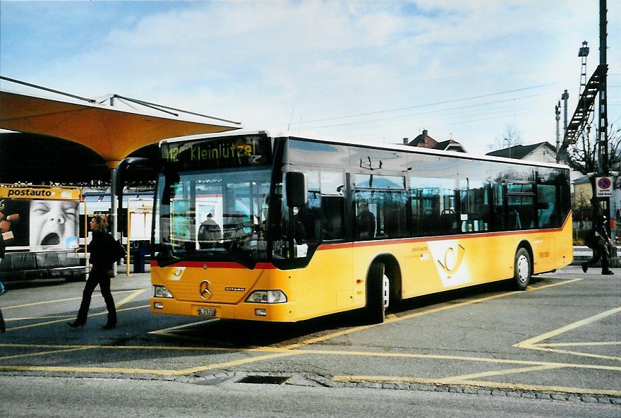 (104'525) - PostAuto Nordwestschweiz - BL 170'210 - Mercedes (ex P 25'245) am 20. Februar 2008 beim Bahnhof Laufen