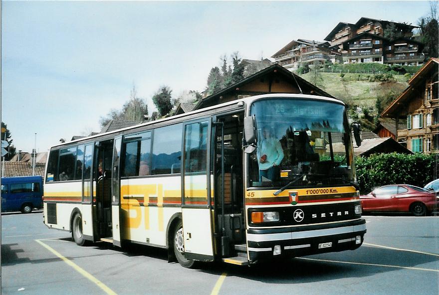 (106'020) - STI Thun - Nr. 45/BE 322'545 - Setra (ex AGS Sigriswil Nr. 3) am 30. Mrz 2008 in Gunten, Dorf