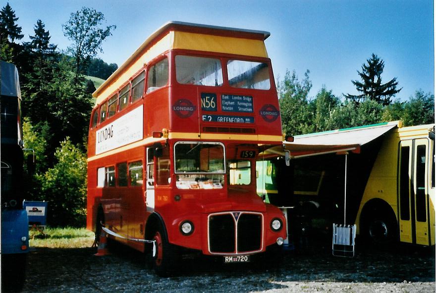 (110'322) - Londag, Bassersdorf - RM 720 - ??? (ex Londonbus Nr. 720) am 16. August 2008 in Goldingen, Atzmnnig