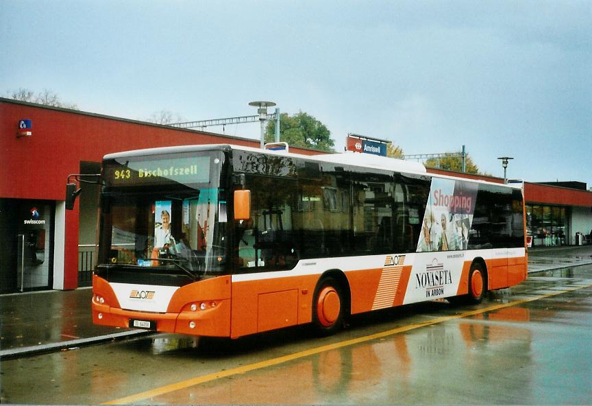 (111'627) - AOT Amriswil - Nr. 8/TG 64'058 - Neoplan am 13. Oktober 2008 beim Bahnhof Amriswil