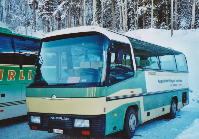 (113'510) - ASK Schangnau - BE 275'000 - Neoplan (ex Lonza, Visp) am 2. Januar 2009 in Lenk, Talstation Betelberg