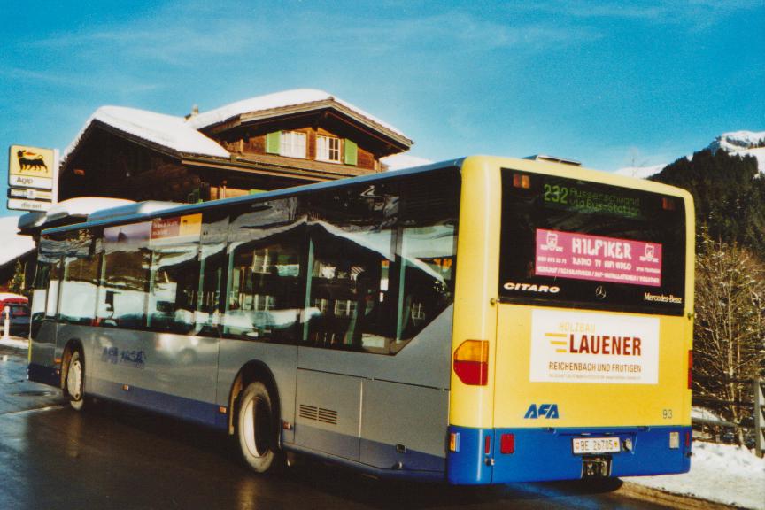 (113'608) - AFA Adelboden - Nr. 93/BE 26'705 - Mercedes (ex Nr. 5) am 4. Januar 2009 in Adelboden, Mhleport