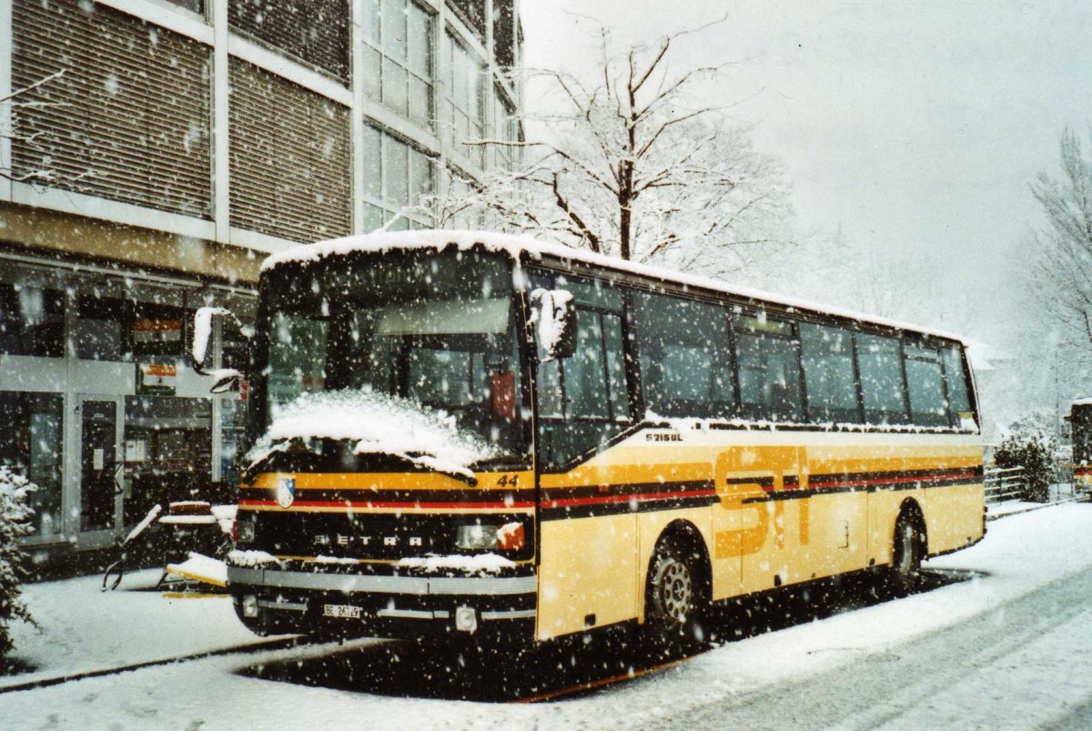 (115'016) - STI Thun - Nr. 44/BE 26'729 - Setra (ex AGS Sigriswil) am 9. Mrz 2009 bei der Schifflndte Thun