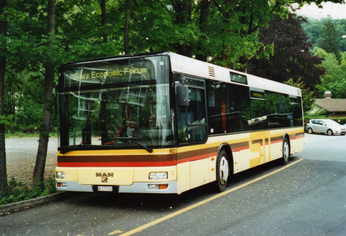 (116'430) - STI Thun - Nr. 92/BE 572'092 - MAN am 14. Mai 2009 bei der Schifflndte Thun