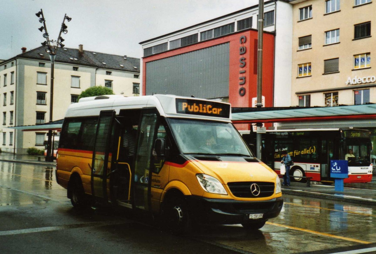 (117'305) - PostAuto Ostschweiz - Nr. 45/TG 158'105 - Mercedes am 6. Juni 2009 beim Bahnhof Frauenfeld