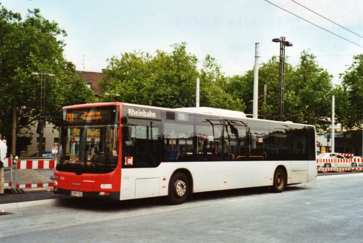 (118'008) - Rheinbahn, Dsseldorf - Nr. 7503/D-NM 7503 - MAN am 5. Juli 2009 in Solingen