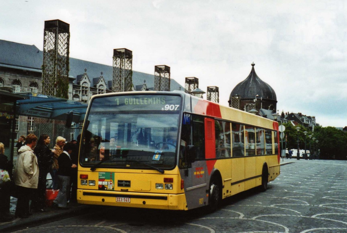 (118'713) - TEC Lige - Nr. 5.907/CCI-141 - Van Hool am 8. Juli 2009 in Lige, Place Saint-Laurent