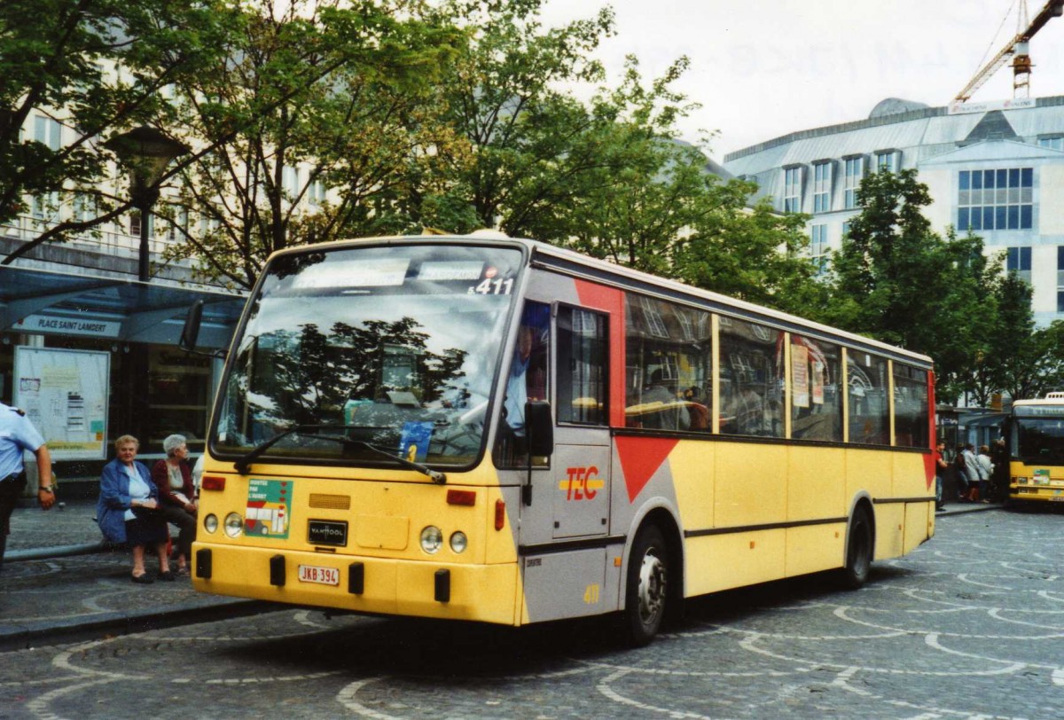 (118'715) - TEC Lige - Nr. 5.411/JKB-394 - Van Hool am 8. Juli 2009 in Lige, Place Saint-Laurent