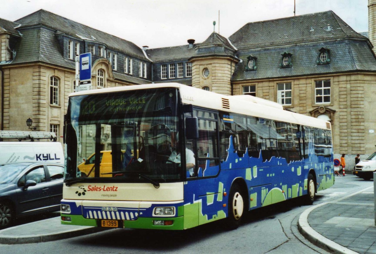 (118'734) - Sales-Lentz, Bascharage - B 1399 - MAN am 8. Juli 2009 beim Bahnhof Luxembourg