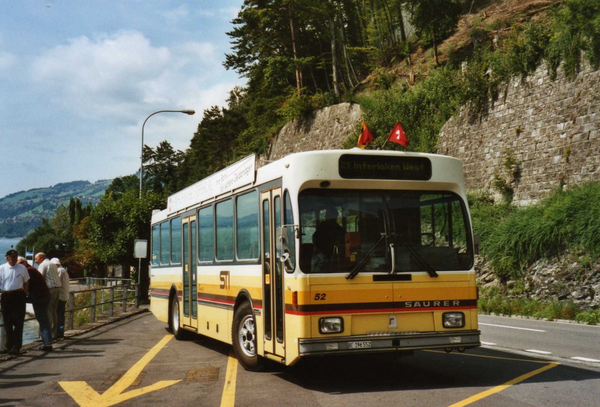 (119'604) - STI Thun - Nr. 52/BE 396'552 - Saurer/R&J am 9. August 2009 in der Beatenbucht