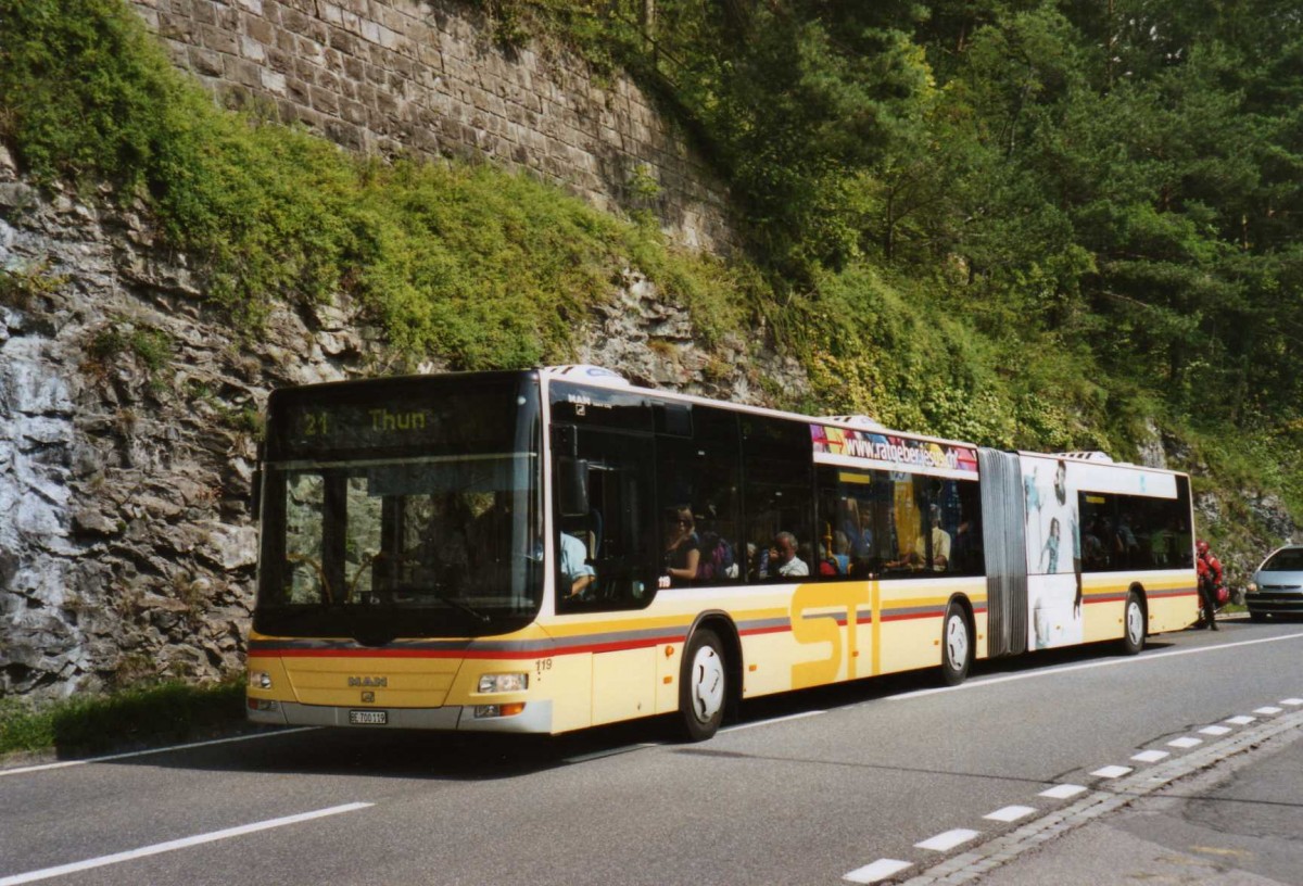 (119'606) - STI Thun - Nr. 119/BE 700'119 - MAN am 9. Augst 2009 in der Beatenbucht