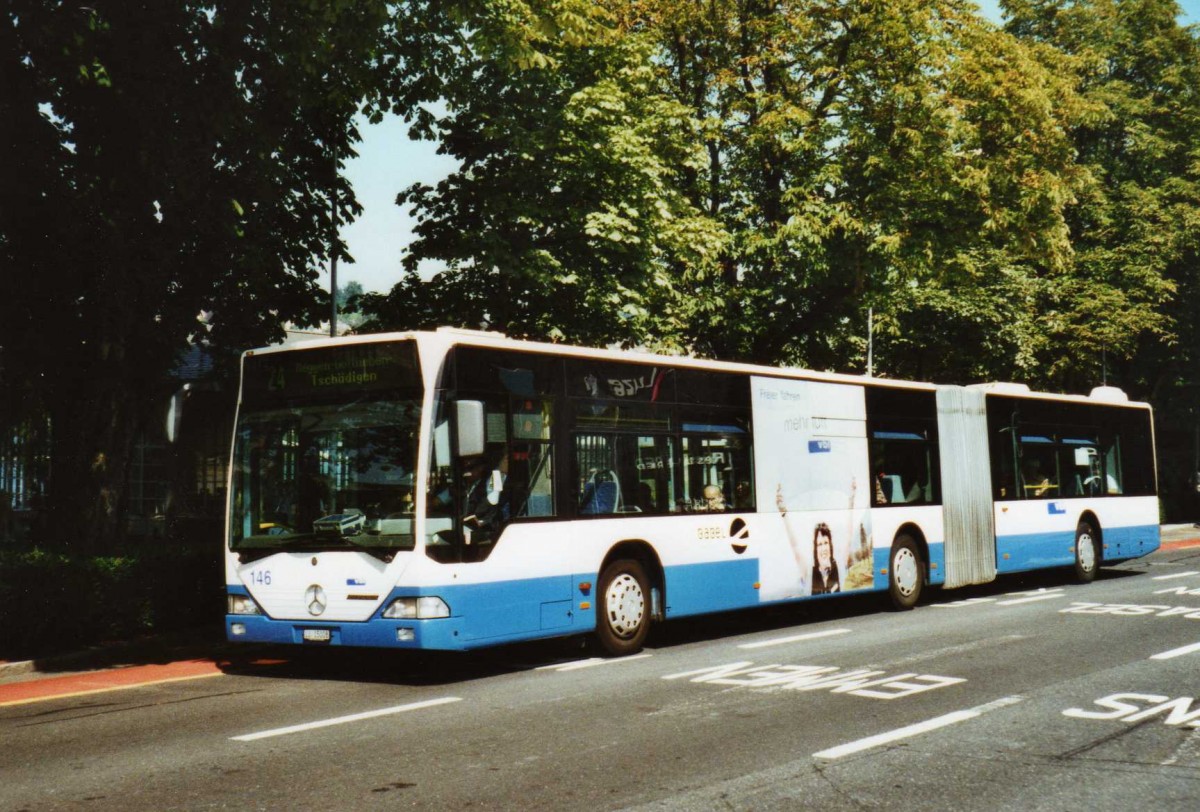 (120'028) - VBL Luzern - Nr. 146/LU 15'008 - Mercedes (ex Heggli, Kriens Nr. 708) am 15. August 2009 beim Bahnhof Luzern