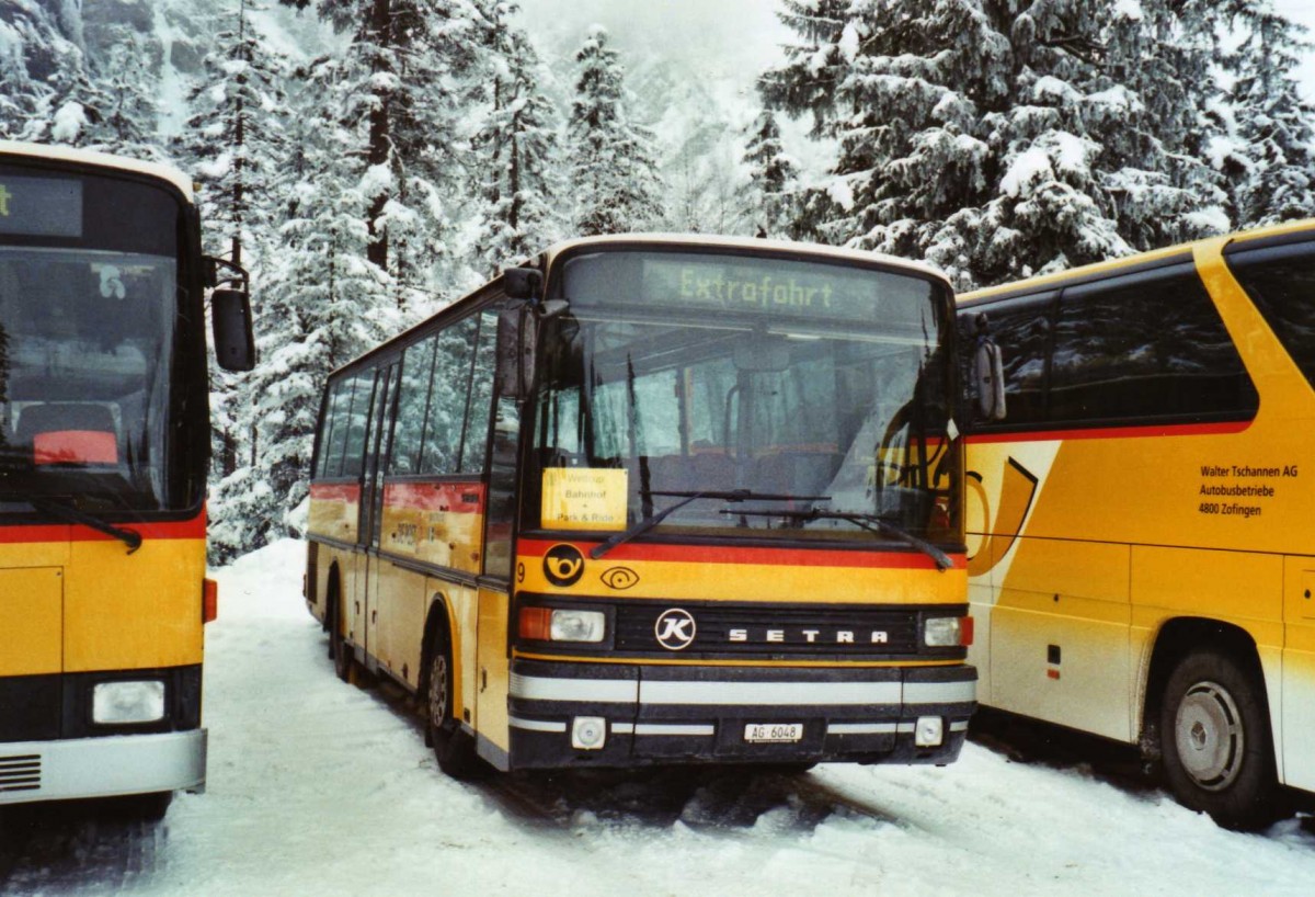 (123'734) - Tschannen, Zofingen - Nr. 9/AG 6048 - Setra am 9. Januar 2010 in Adelboden, Unter dem Birg