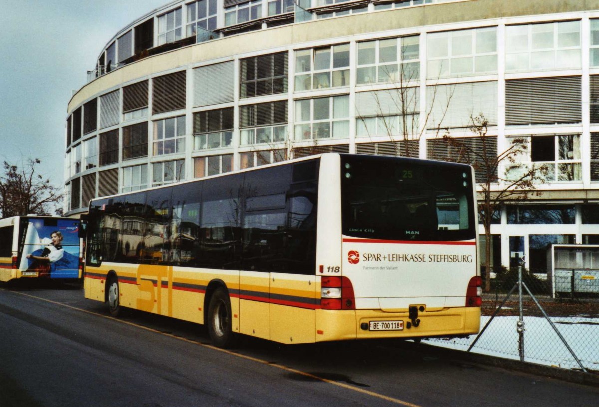 (124'206) - STI Thun - Nr. 118/BE 700'118 - MAN am 23. Januar 2010 bei der Schifflndte Thun