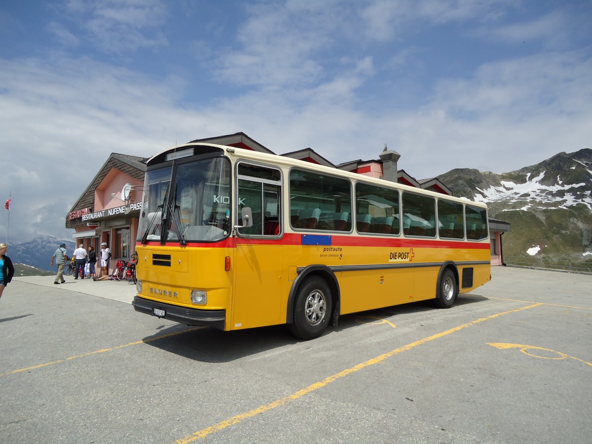 (127'553) - AVG Meiringen - Nr. 74/BE 607'481 - Saurer/R&J (ex P 24'357) am 4. Juli 2010 in Nufenen, Passhhe