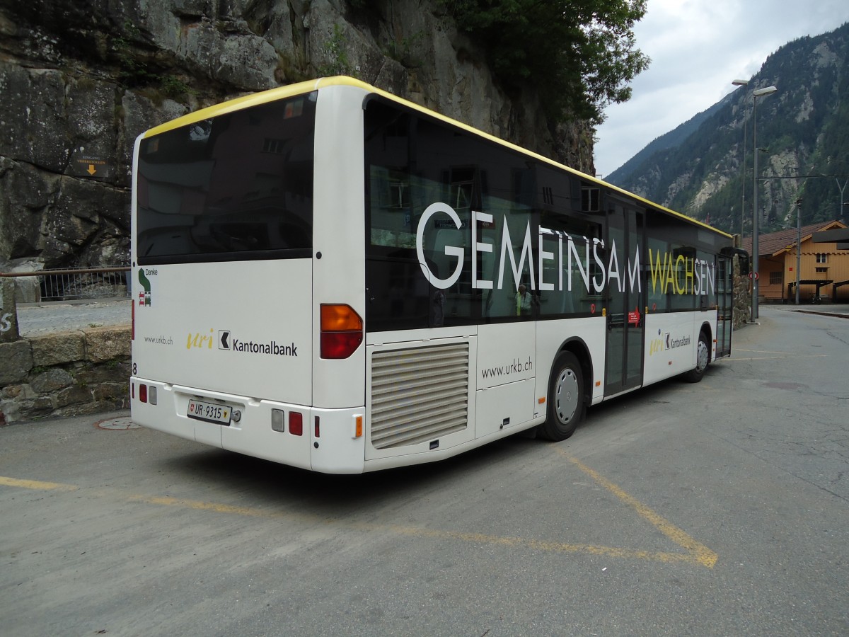 (127'608) - AAGU Altdorf - Nr. 48/UR 9315 - Mercedes am 4. Juli 2010 beim Bahnhof Gschenen