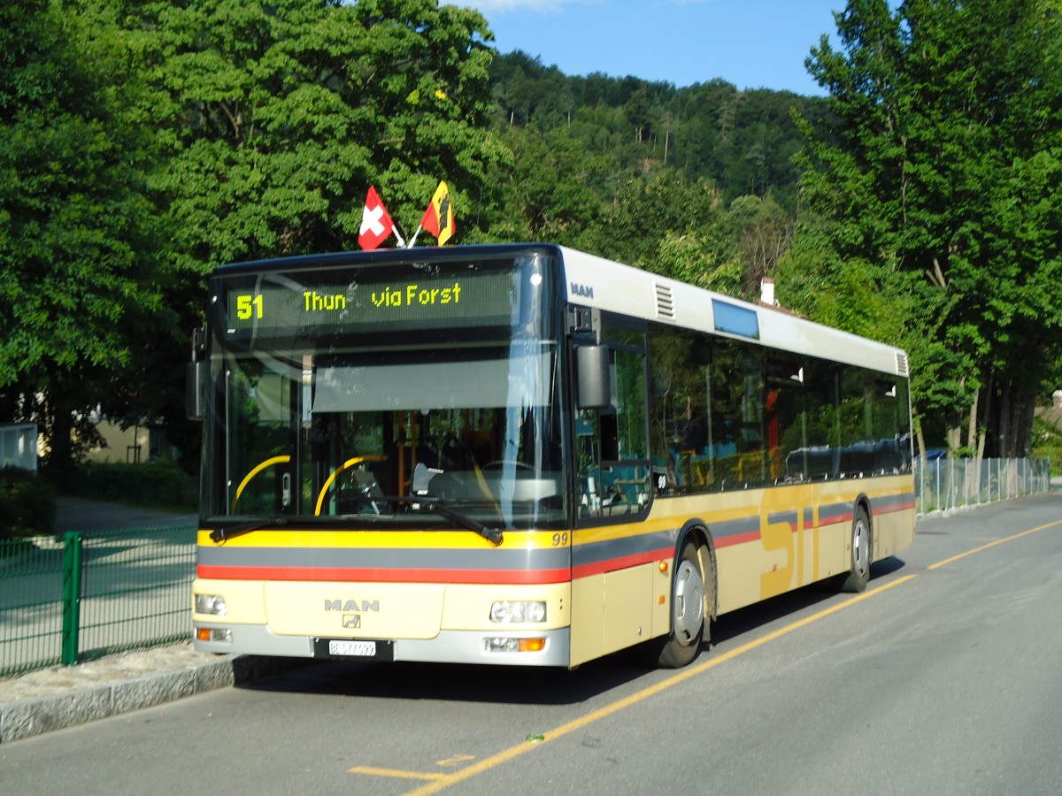 (128'126) - STI Thun - Nr. 99/BE 577'099 - MAN am 31. Juli 2010 bei der Schifflndte Thun