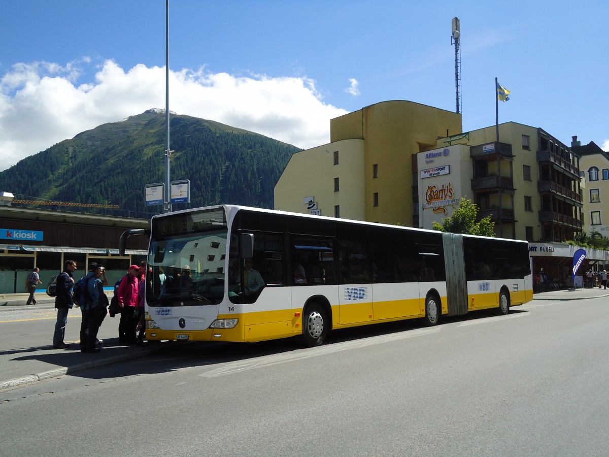 (128'283) - VBD Davos - Nr. 14/GR 43'451 - Mercedes am 7. August 2010 beim Bahnhof Davos Dorf