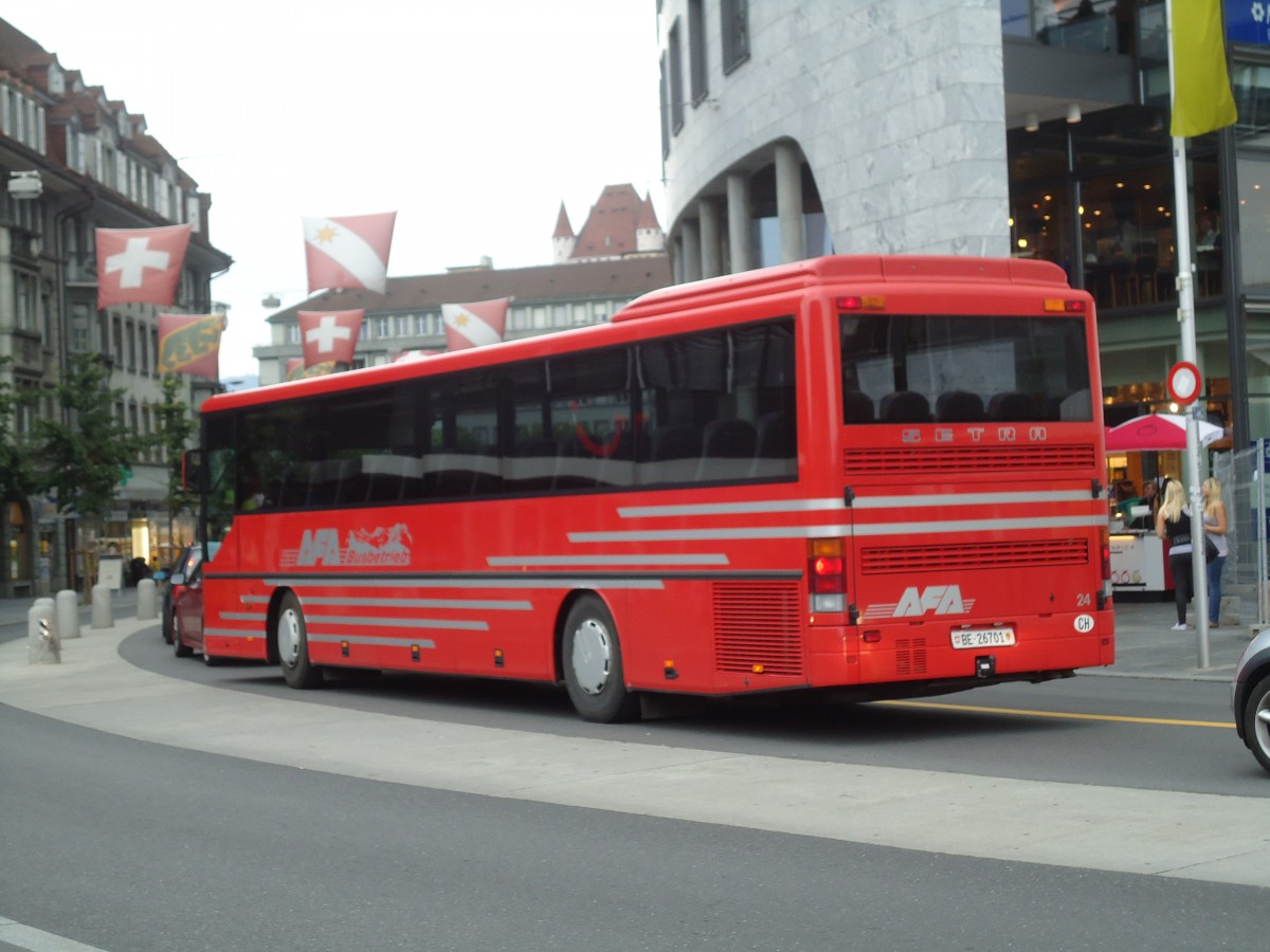 (128'753) - AFA Adelboden - Nr. 24/BE 26'701 - Setra (ex Nr. 11) am 14. August 2010 beim Bahnhof Thun