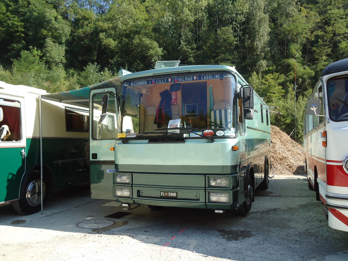 (128'960) - Aus Liechtenstein: Marxer, Schaan - FL 5908 - Magirus-Deutz am 22. August 2010 in Thayngen, Wohnbustreffen