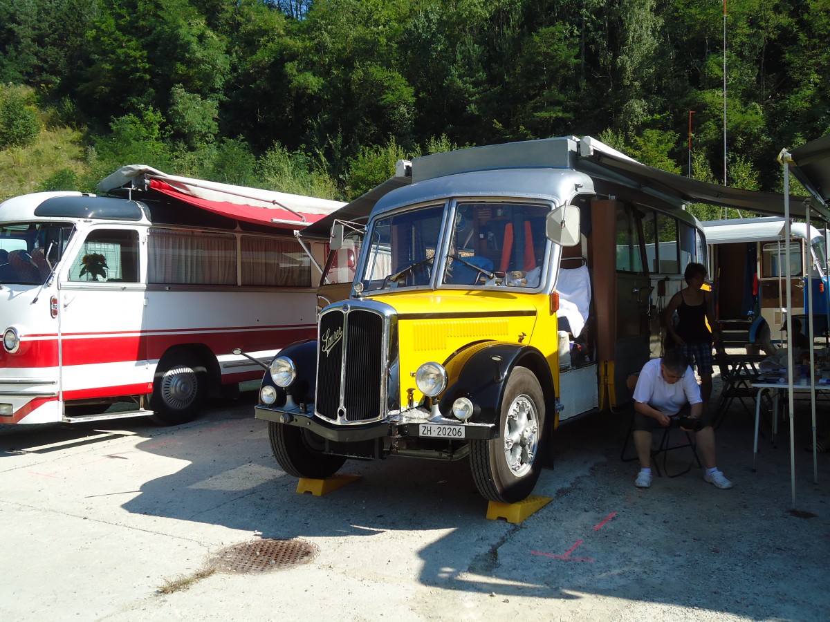 (128'962) - Langenegger A., Wdenswil - ZH 20'206 - Saurer/Krapf (ex Tscharner, Thusis) am 22. August 2010 in Thayngen, Wohnbustreffen