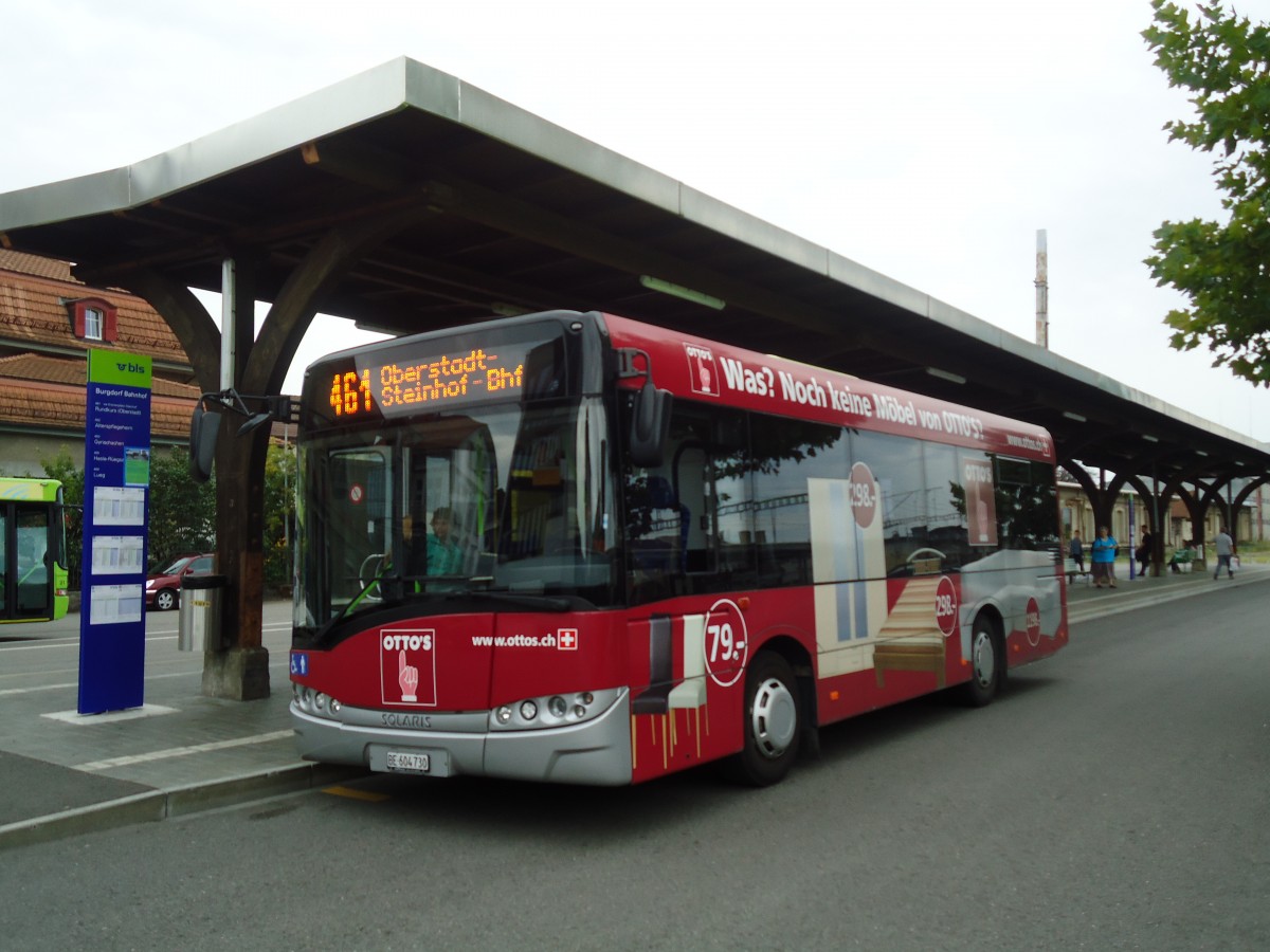 (129'109) - Busland, Burgdorf - Nr. 36/BE 604'730 - Solaris am 23. August 2010 beim Bahnhof Burgdorf 