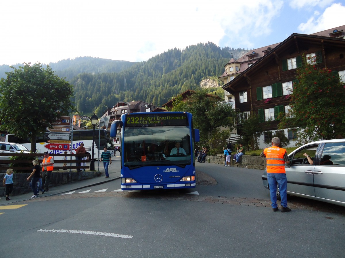 (129'474) - AFA Adelboden - Nr. 91/BE 25'802 - Mercedes (ex Nr. 2) am 5. September 2010 in Adelboden, Landstrasse