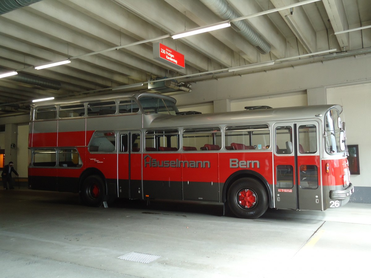 (129'509) - Huselmann, Bern - Nr. 26/BE 160 U - FBW/Vetter-R&J Anderthalbdecker (ex AFA Adelboden Nr. 9) am 5. September 2010 im Autobahnhof Adelboden