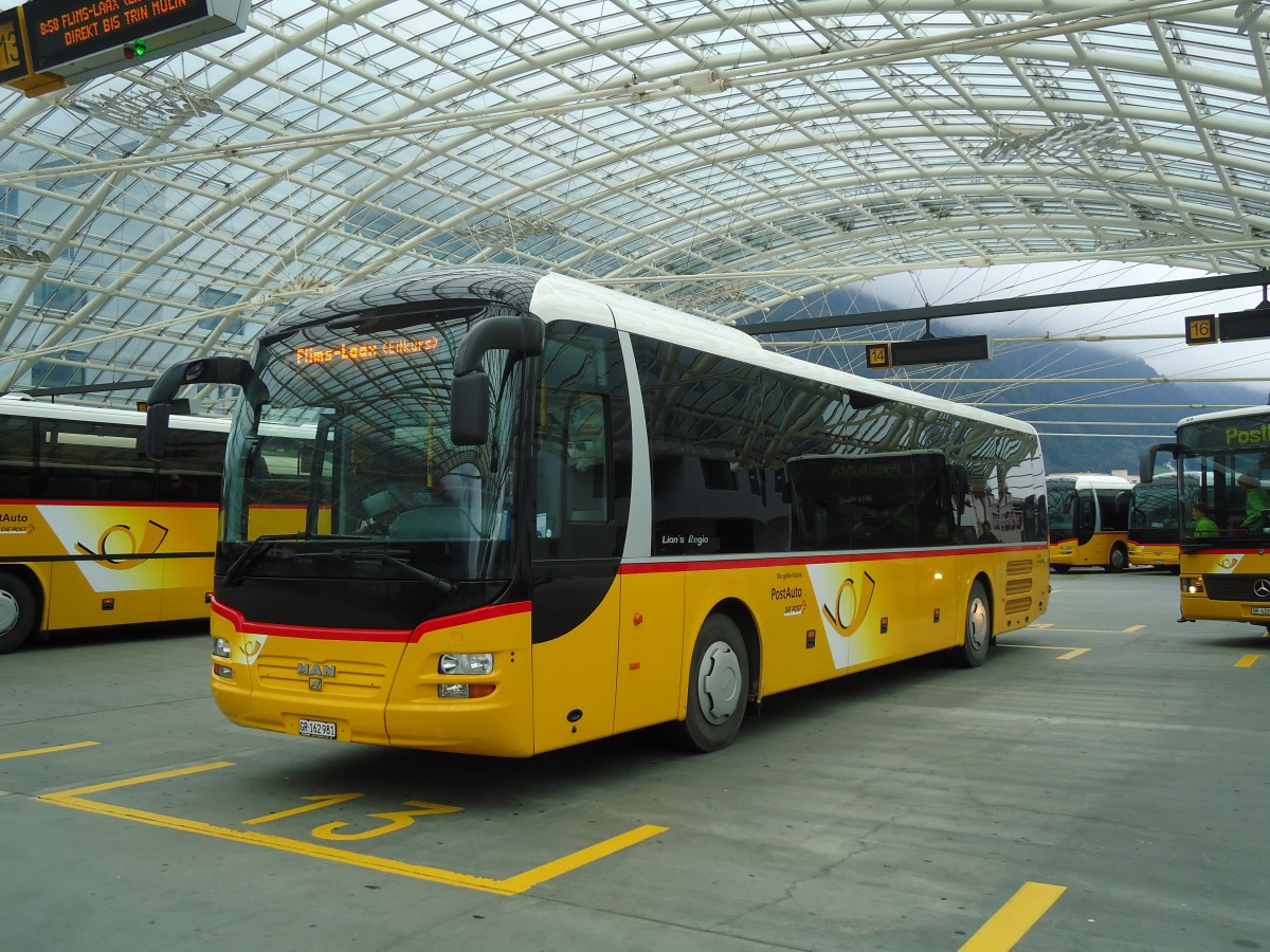 (129'762) - PostAuto Graubnden - GR 162'981 - MAN am 18. September 2010 in Chur, Postautostation